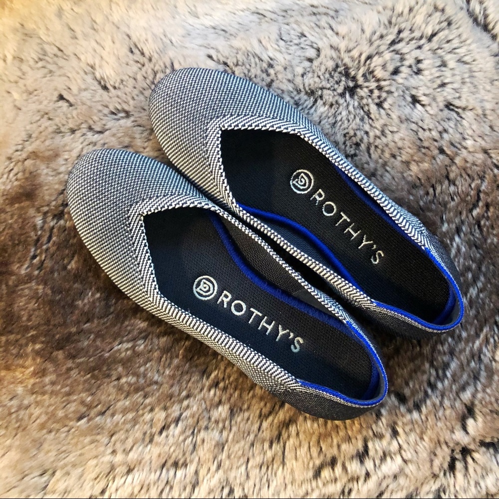 EUC Rothy’s Grey Birdseye Flat Size 5.5